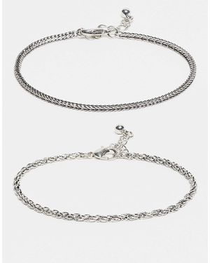 FADED FUTURE – 2er-pack kettenarmbänder - Grau