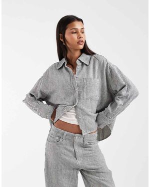 Gap Co-Ord Striped Linen Mix Shirt - Grey