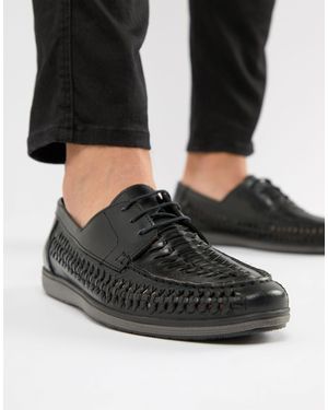 Red Tape Woven Lace Up Shoes - Black