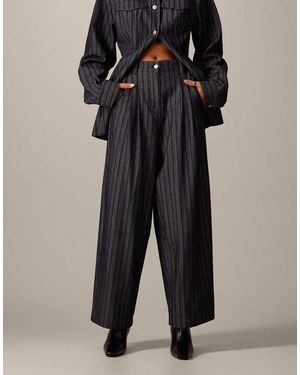 ARRANGE Denim Jacquard Wide Leg Trousers - Multicolour