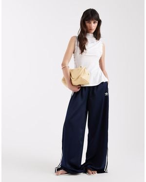 adidas Originals Satin Wide Leg Track Trousers - Blue