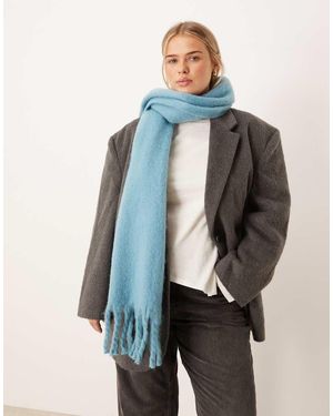 Vila Superzachte Effen Sjaal Met Kwastjes - Blauw