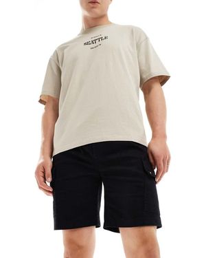 Sixth June Pantaloncini Cargo Neri - Bianco