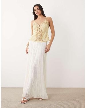 Gina Tricot Lace Maxi Skirt - Natural