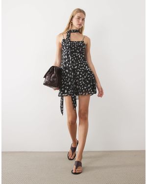 ASOS Cami Mini Dress With Scarf - Brown