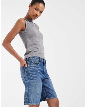 Tommy Hilfiger Pantalones Cortos Holgados Con Lavado Medio Mia-Azul