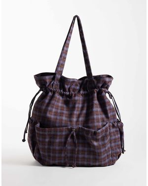 ASOS Ruched Pocket Tote Bag - Purple
