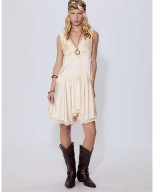 Stradivarius – minikleid - Natur