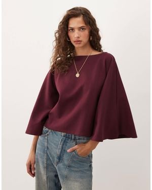 ASOS Interlock Oversized Cape Style Top - Red