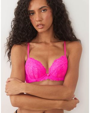 Ann Summers Sexy spitzen-bh mit polsterung und tiefem ausschnitt - Pink
