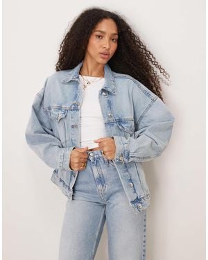 Gina Tricot Denim Oversized Boyfriend Jacket - Blue