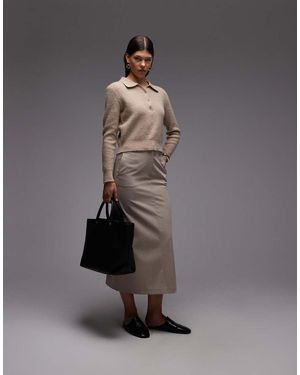 ASOS Tailored Belted Pencil Midi Skirt - Grey