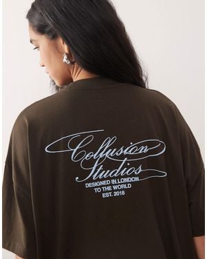 Collusion Short Sleeve Back Graphic Tee - Black