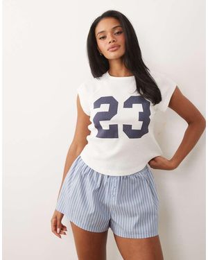 ASOS No'23 Short Sleeve Baby Tee & Shorts Pyjama Set - White