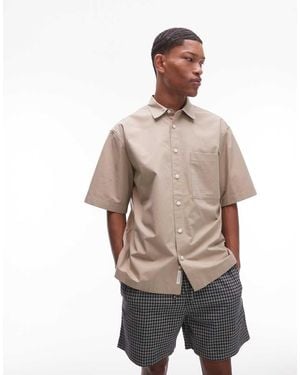 ARKET Pure Cotton Poplin Shirt With Short Sleeves - Natural