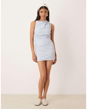 ASOS – gestreiftes minikleid - Weiß