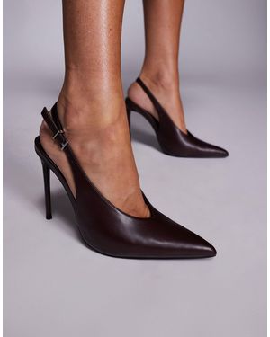Public Desire Tatti Sling Back Heeled Shoes - Brown