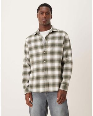 Mango 100% Cotton Relaxed Fit Flanel Shirt - Natural