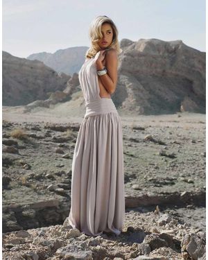 Missy Empire Backless Maxi Dress - Grey