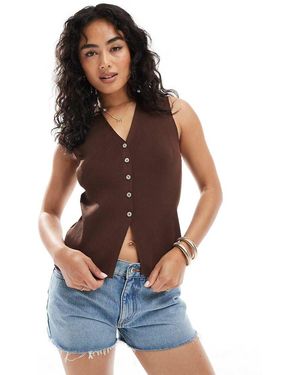 ASOS Neat Fit Waistcoat With Split Front - Blue