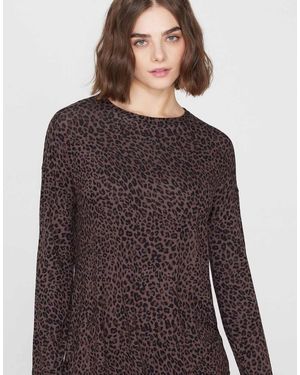 Tezenis Long Sleeve Oversized Viscose Top - Brown