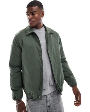 New Look Padded Bomber Jacket - Green