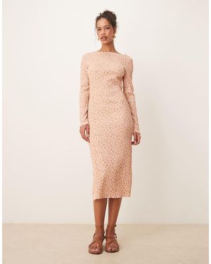 Aware Plisse Midi Dress - Natural