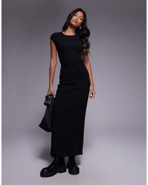 ASOS Supersoft Cap Sleeve Column Maxi Dress - Blue