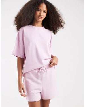 Pieces High Waist Sweat Shorts Co-Ord - Pink