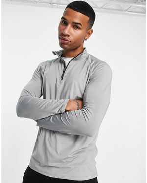 Able Active A Better Life Exists Active Half Zip Long Sleeve T-shirt - Grey