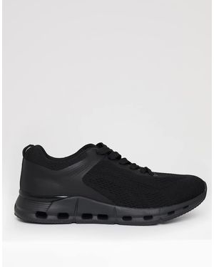 Threadbare Slip On Textured Trainers - Black