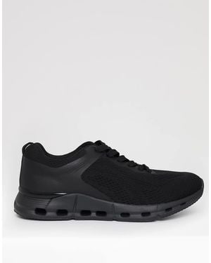 Threadbare Slip On Textured Trainers - Black