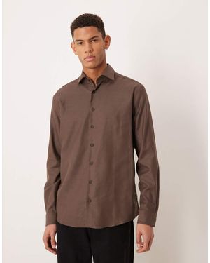 Mango Premium 100% Cotton Shirt - Brown