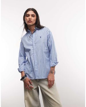 Polo Ralph Lauren Icon Logo Relaxed Fit Gestreept Katoen - Blauw