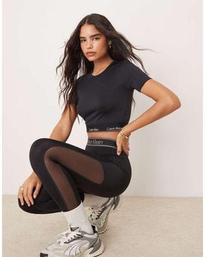Calvin Klein Cropped Short Sleeve T Shirt - Black