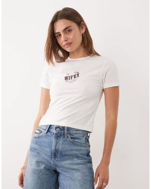 Six Stories Wifey Horse Shoe Baby Tee - White