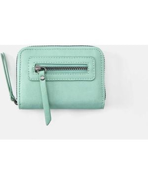 Pull&Bear Porte-monnaie zippé en daim - Vert