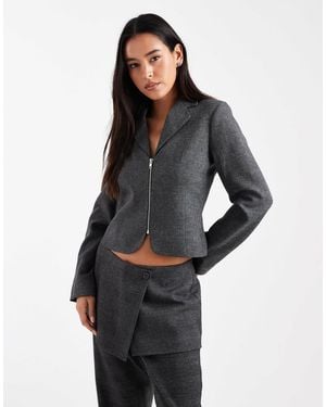 Collusion Tailored Zip Blazer - Gray