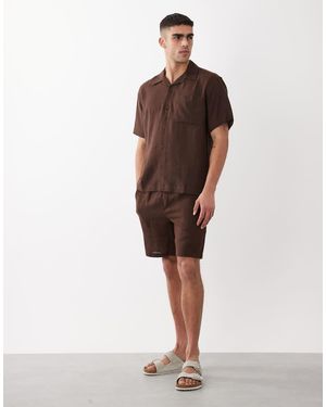 Only & Sons Linen Rich Shorts Co-ord - Red