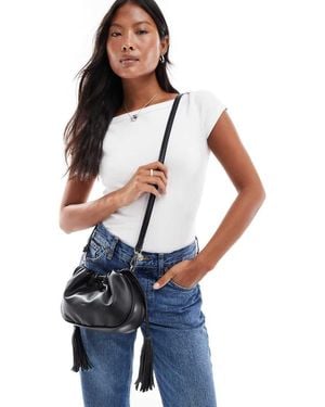 PASQ Gerimpelde Crossbodytas Met Trekkoord - Blauw