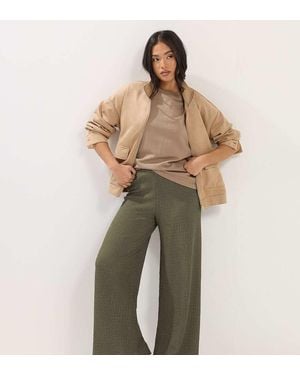 PixieGirl Petite Textured Wide Leg Trousers - Natural