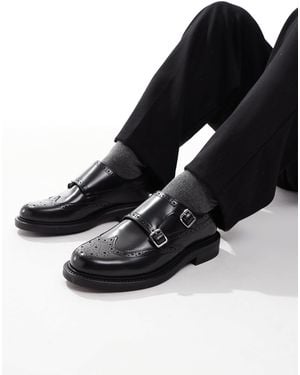 ASOS – monk-schuhe aus leder - Schwarz