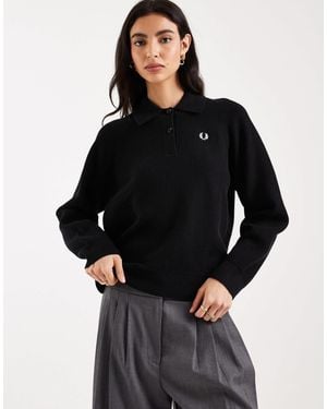 Fred Perry Textured Knit Shirt - Black