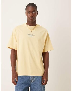 Calvin Klein Camiseta Amarilla Holgada Con Logo De -Amarillo - Neutro