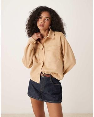 Jdy Faux Suede Overshirt - Blue