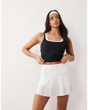 4505 Active Tennis Flippy Skirt With Inner Shorts - White