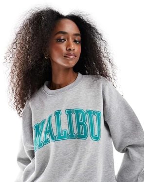Daisy Street Oversized Malibu Sweatshirt - Blue