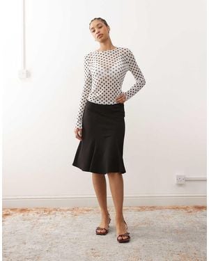 Weekday Midi Skirt With Slit - Natural