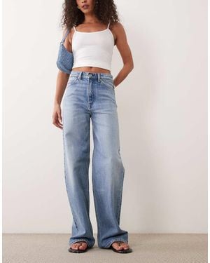 ARKET Lupine Five Pocket High Rise Wide Leg Jeans - Blue