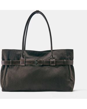 Pull&Bear Shopper-tasche mit schnalle - Schwarz